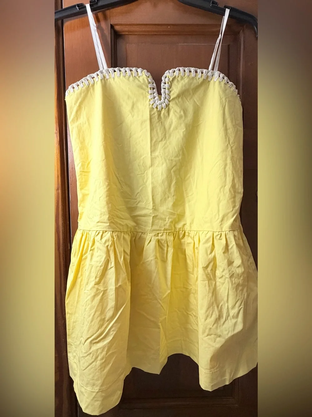 Day + Moon Lemon Yellow Milkmaid Mini Dress Coquette Cottagecore S - Picture 2 of 7